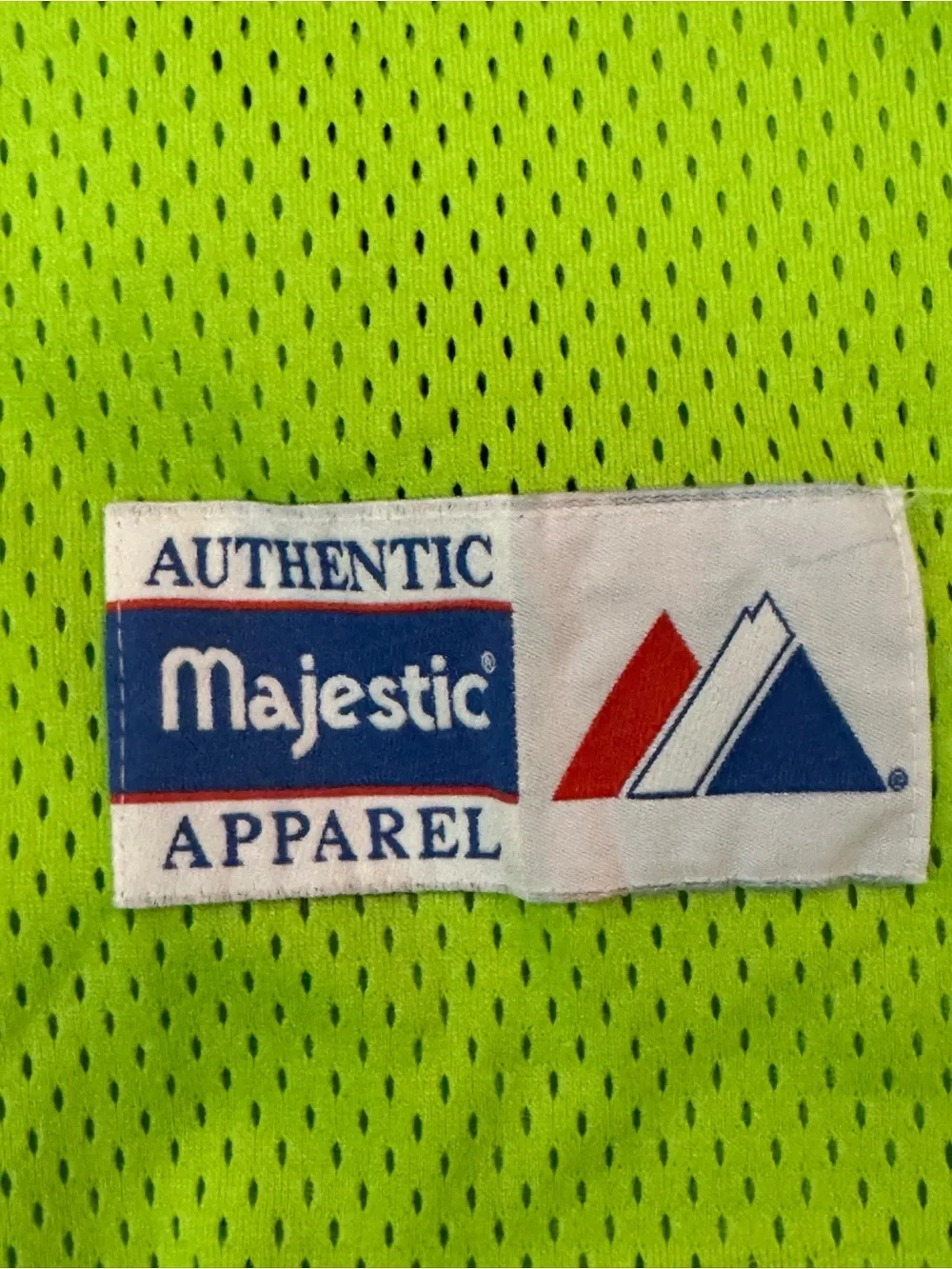 Majestic Neon Green Colorado Rockies Mesh Button-Up Jersey with Purple CR Patch - Picture 5 of 7